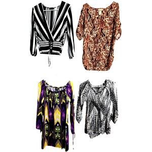 Women's Small 4 6 Tops Shirts Blouses Wholesale Bulk Lot of 4 S